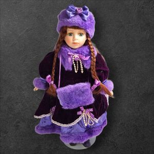 Samantha Medici Collection Purple Victorian Series 2001 Fine Porcelain Doll 17”
